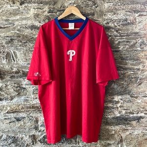 VINTAGE 90s Philadelphia Phillies Majestic Made in the USA Jersey Tee - Sz 2XL